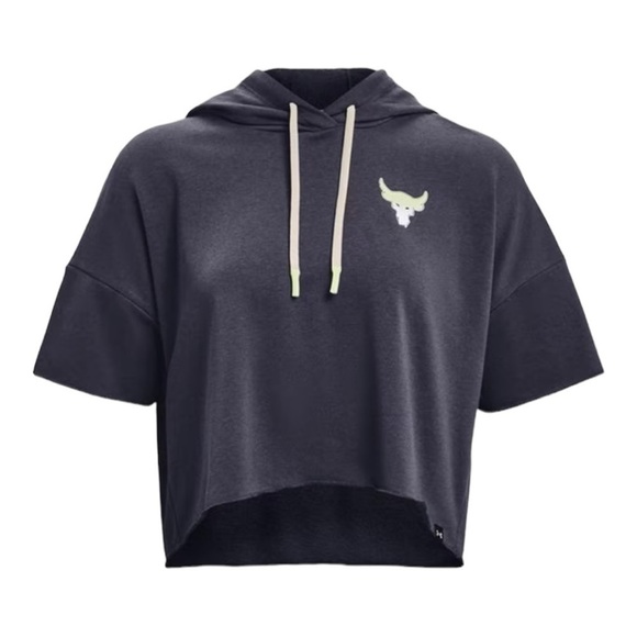 Project Rock Short Sleeve Crop Hoodie | SIZE L - Picture 1 of 8
